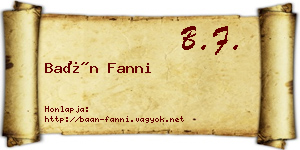Baán Fanni névjegykártya