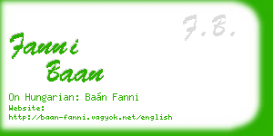 fanni baan business card