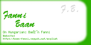 fanni baan business card